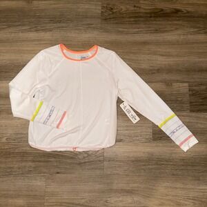 Lucky in Love VaporTek Long Sleeve Scoop Neck Top Womens Small White NWT